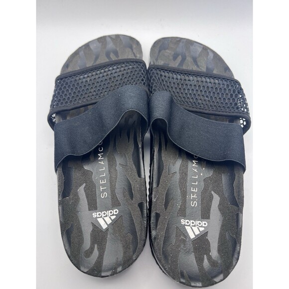 Adidas by Stella McCartney Black Stella-Lette Womens Slides Sandals Size 10 - Picture 4 of 9